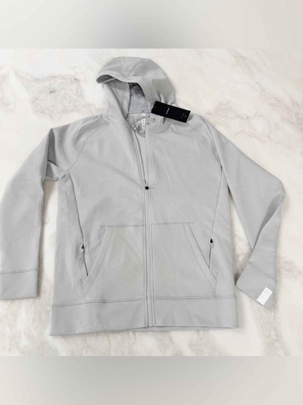 Ten Thousand Men’s Midweight Tech Full Zip Hoodie Size Medium Silver New* Flaw
